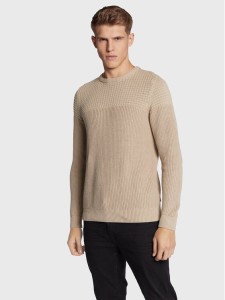 Blend Sweter 20714622 Beżowy Regular Fit