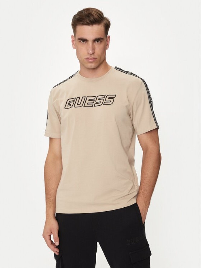 Guess T-Shirt Arlo Z4GI18 J1314 Beżowy Regular Fit