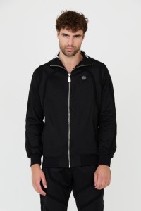 PHILIPP PLEIN Czarna bluza dresowa Jogging Zipped Jacket