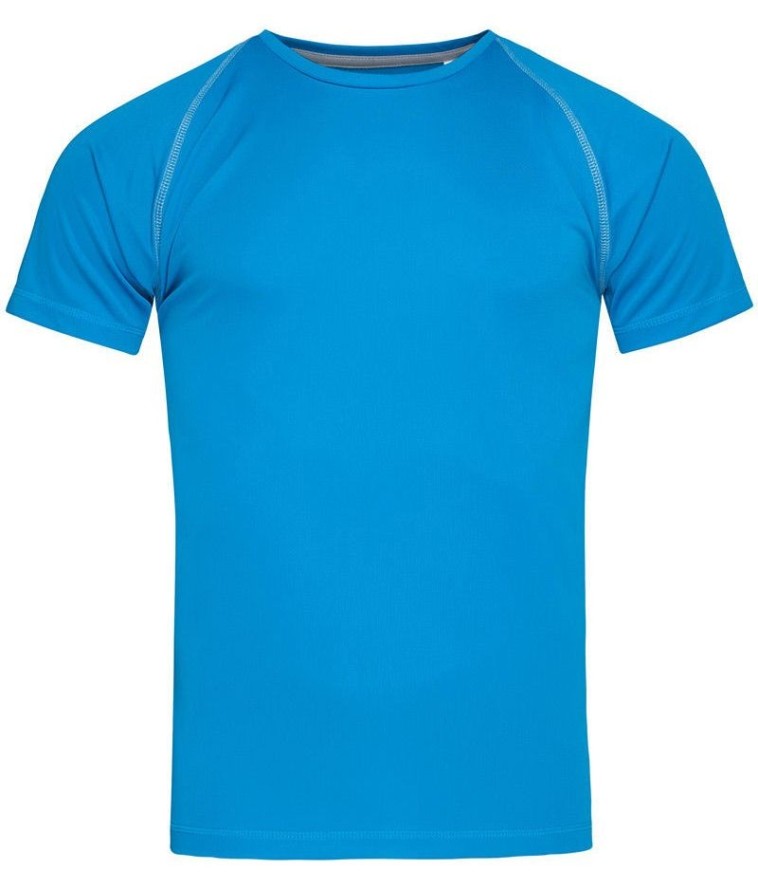 Koszulka T-shirt, Niebieska, Sportowa, ACTIVE-DRY Poliester, Raglanowe Rękawy