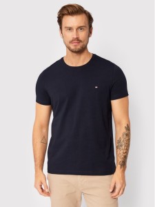 Tommy Hilfiger T-Shirt Core Stretch MW0MW27539 Granatowy Slim Fit