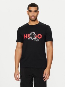 HUGO T-Shirt Deyladec 50530607 Czarny Regular Fit