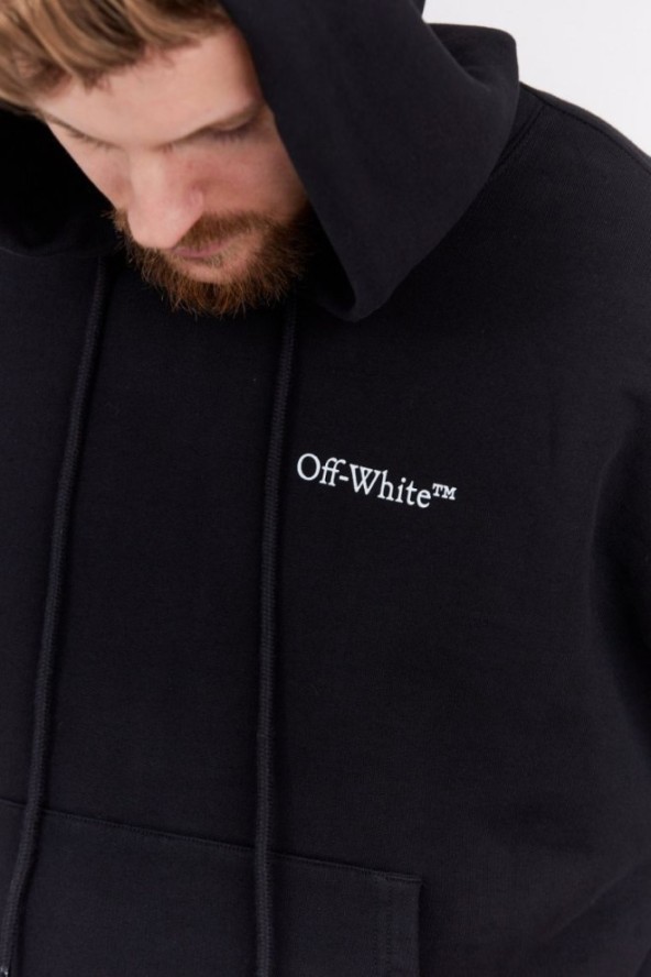 OFF-WHITE Czarna bluza męska z nadrukiem caravaggio