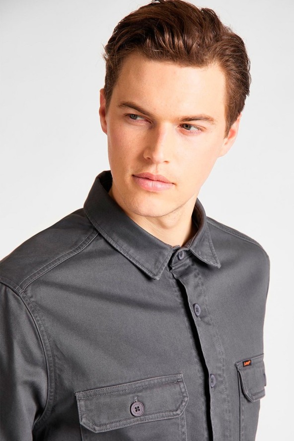 LEE WORKWEAR OVERSHIRT MĘSKA KOSZULA STEEL GREY L68DLD90 112117095