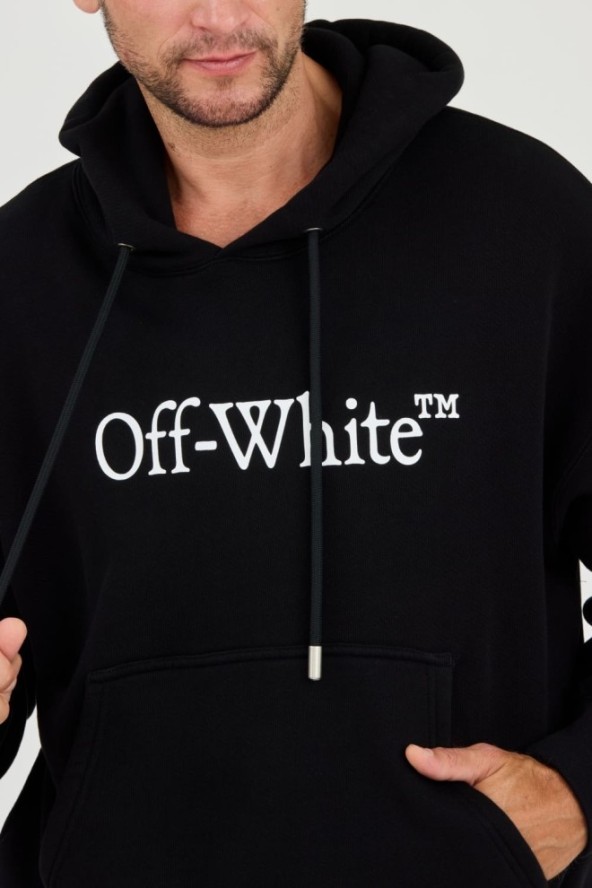 OFF-WHITE Czarna bluza Big Bookish Skate Hoodie White