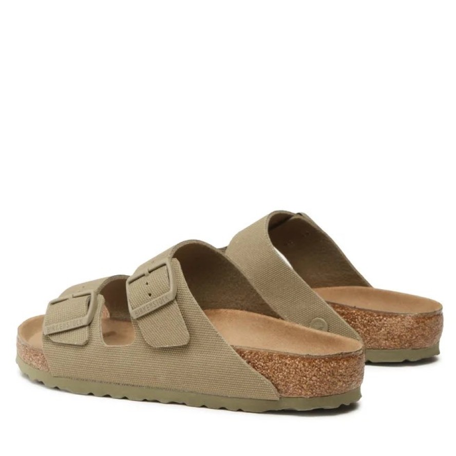 Klapki męskie BIRKENSTOCK ARIZONA TEX CANVAS FADED KHAKI VEG