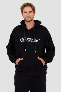 OFF-WHITE Czarna bluza Big Bookish Skate Hoodie White