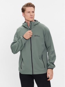 Jack Wolfskin Kurtka softshell Feldberg Hoody 1306922 Zielony Regular Fit