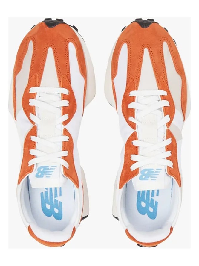 New Balance Skórzane sneakersy "327" w kolorze biało-pomarańczowym rozmiar: 37