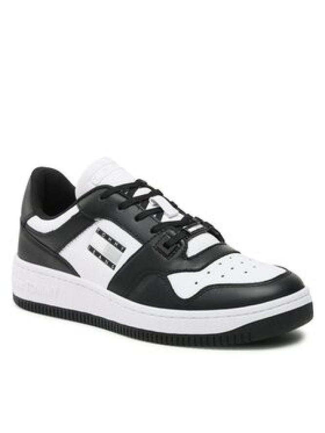 Tommy Jeans Sneakersy Basket Leather EM0EM01165 Czarny