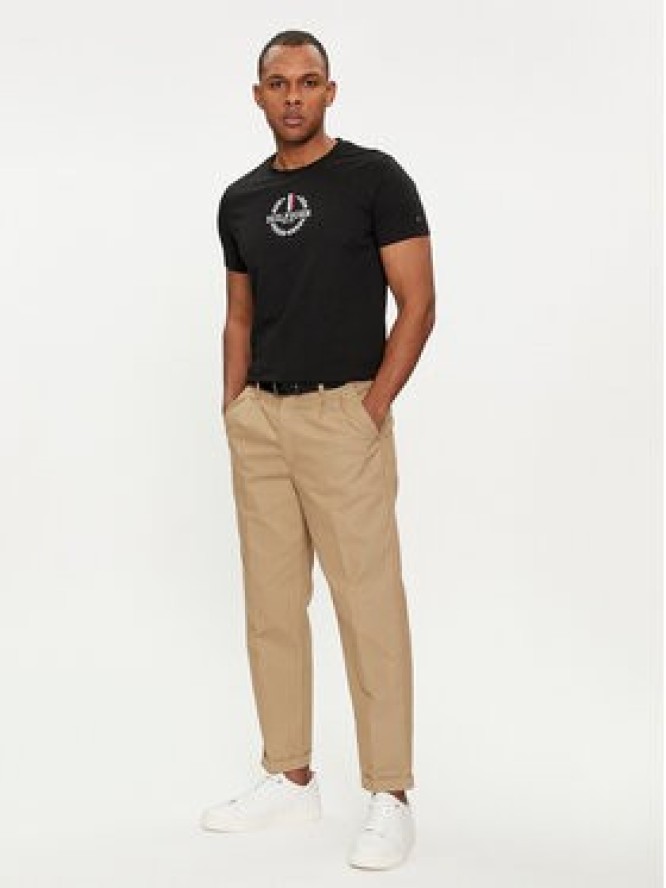 Tommy Hilfiger T-Shirt Global Stripe MW0MW34388 Czarny Regular Fit