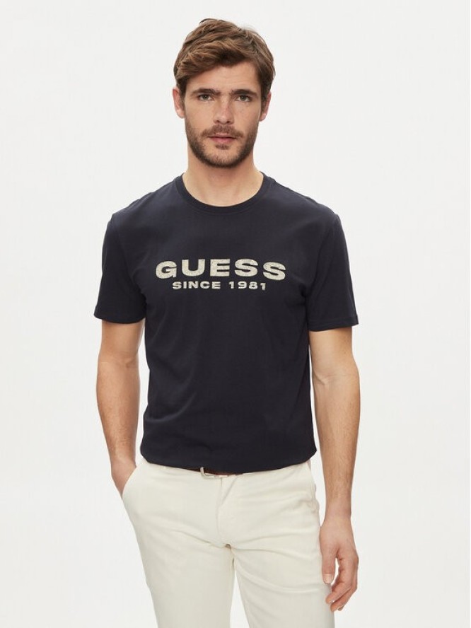 Guess T-Shirt M4GI61 J1314 Niebieski Slim Fit