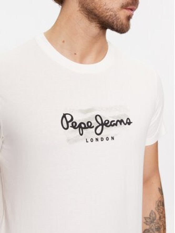 Pepe Jeans T-Shirt Castle PM509204 Biały Regular Fit