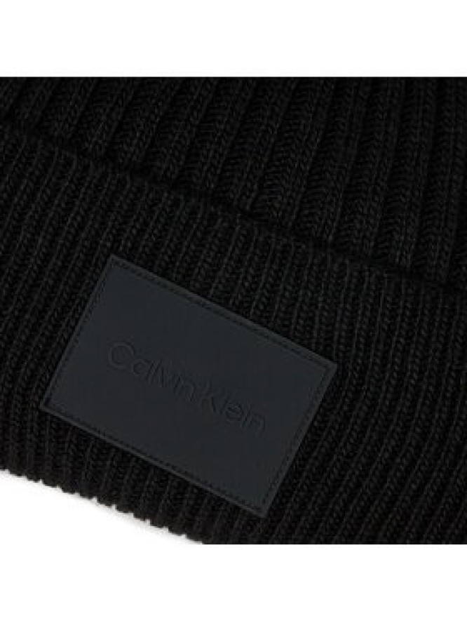 Calvin Klein Czapka Tonal Rubber Patch Beanie K50K511291 Czarny