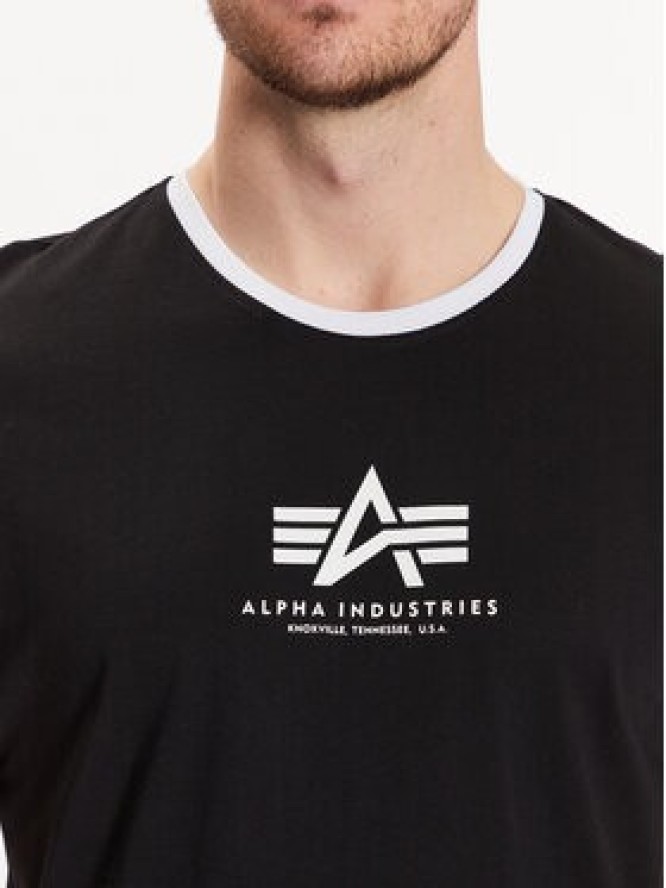 Alpha Industries T-Shirt Basic T Contrasts 106501 Czarny Regular Fit