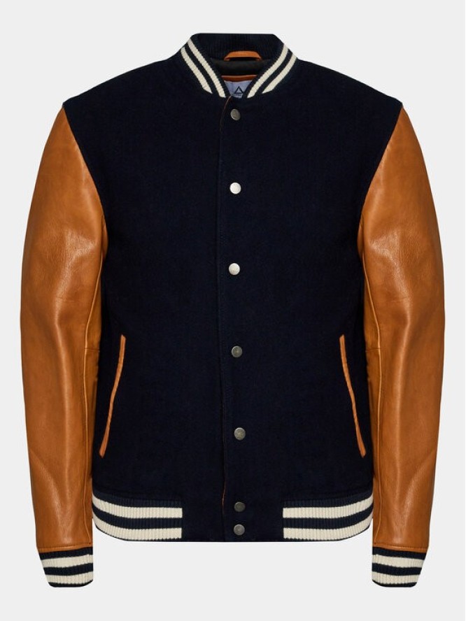 Serge Pariente Kurtka bomber Varsity Bomber Granatowy Regular Fit