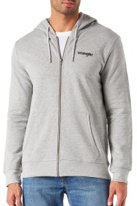 MĘSKA BLUZA WRANGLER ZIP THRU HOODIE MID GREY MEL W6X3HYX37