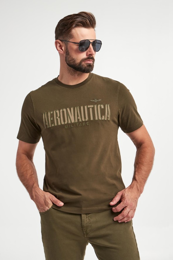 T-shirt męski z logo AERONAUTICA MILITARE