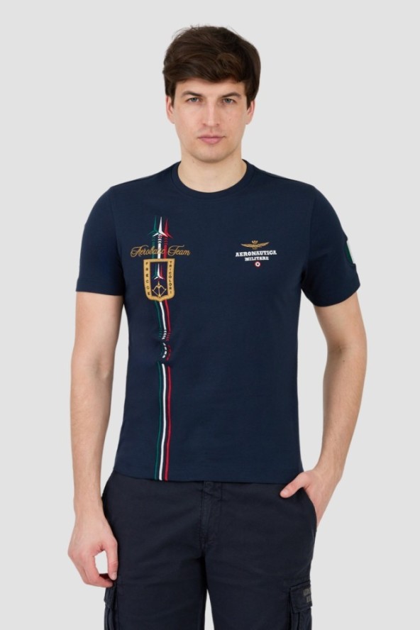 AERONAUTICA MILITARE Granatowy t-shirt Frecce Tricolori Short Sleeve