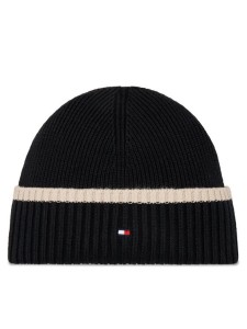 Tommy Hilfiger Czapka Block Flag Short Beanie AM0AM12030 Czarny