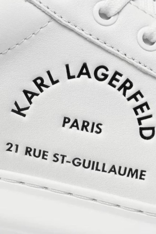 KARL LAGERFELD Białe skórzane sneakersy Maison Karl Lace