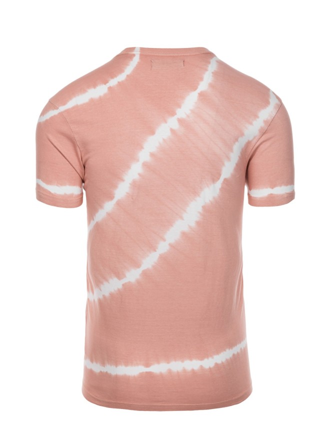 T-shirt męski bawełniany TIE DYE - różowy V2 S1622 - XL