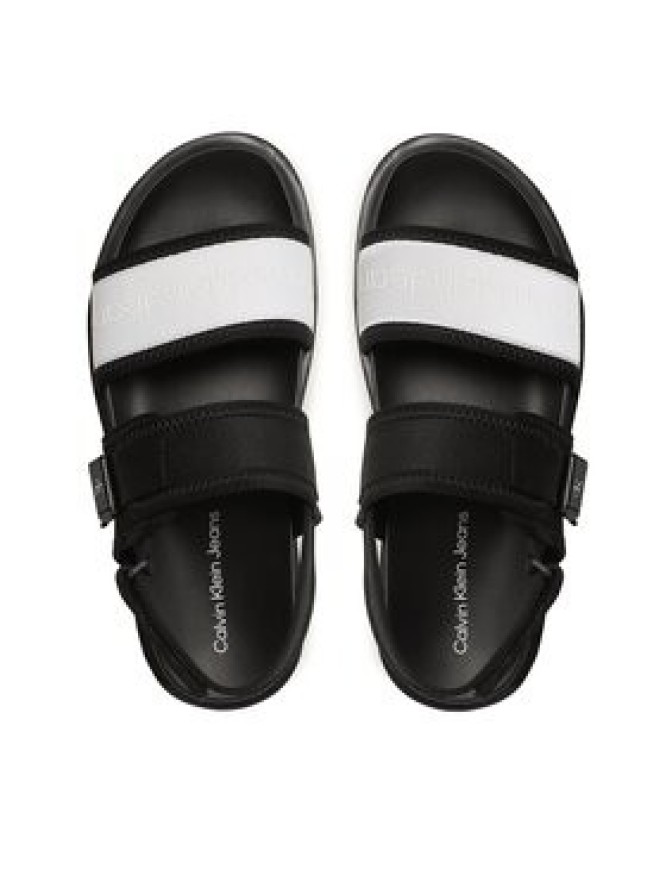 Calvin Klein Jeans Sandały Sandal Doublebar Hardware YM0YM00643 Czarny