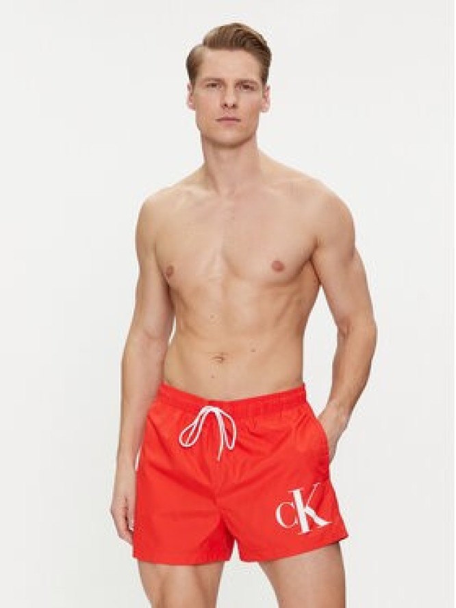 Calvin Klein Swimwear Szorty kąpielowe KM0KM00967 Czerwony Regular Fit