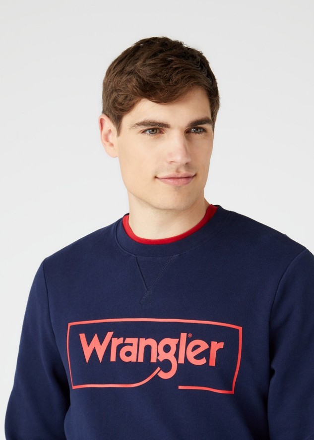 WRANGLER FRAME LOGO SWS MĘSKA BLUZA NAVY W6H1HA114