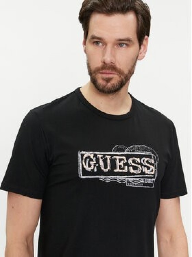 Guess T-Shirt M4GI26 J1314 Czarny Slim Fit