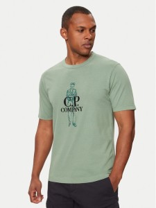 C.P. Company T-Shirt 16CMTS302A006057O Zielony Regular Fit