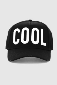 DSQUARED2 Czarna czapka z daszkiem cool cap