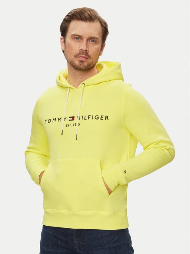 Tommy Hilfiger Bluza Logo MW0MW11599 Żółty Regular Fit