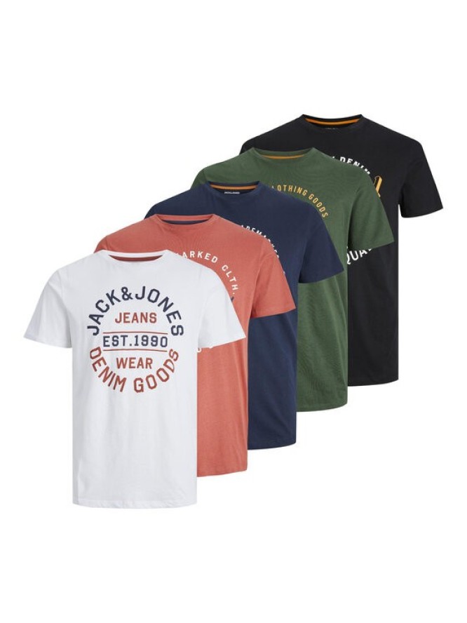 Jack&Jones Komplet 5 t-shirtów Mikk 12248218 Kolorowy Relaxed Fit