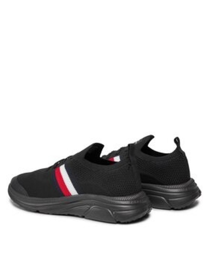 Tommy Hilfiger Sneakersy Modern Runner Knit Stripes Ess FM0FM04798 Czarny