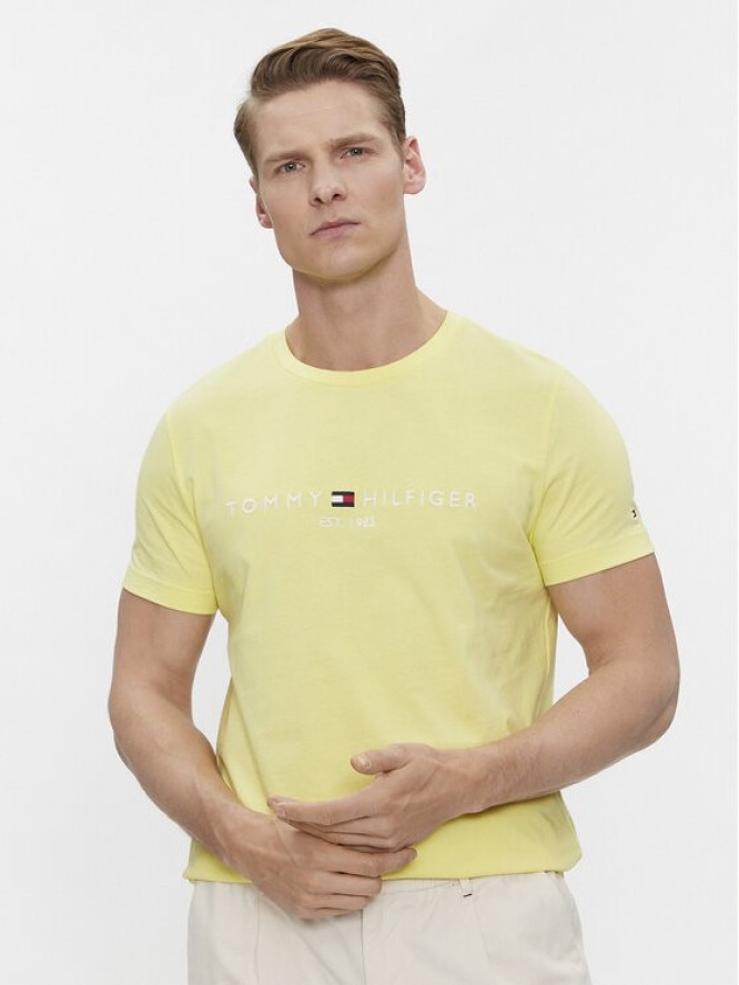 Tommy Hilfiger T-Shirt Tommy Logo Tee MW0MW11797 Żółty Regular Fit