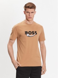 Boss T-Shirt 50486205 Beżowy Regular Fit