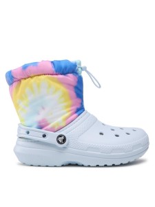 Crocs Śniegowce Classic Lined Neo Puff Tie Dye 207328 Błękitny