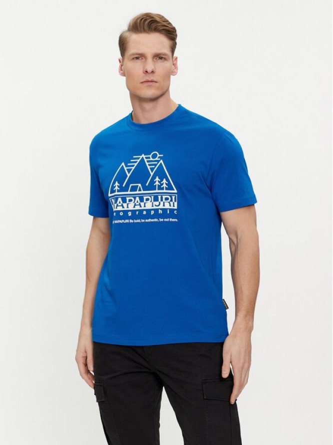 Napapijri T-Shirt S-Faber NP0A4HQE Niebieski Regular Fit