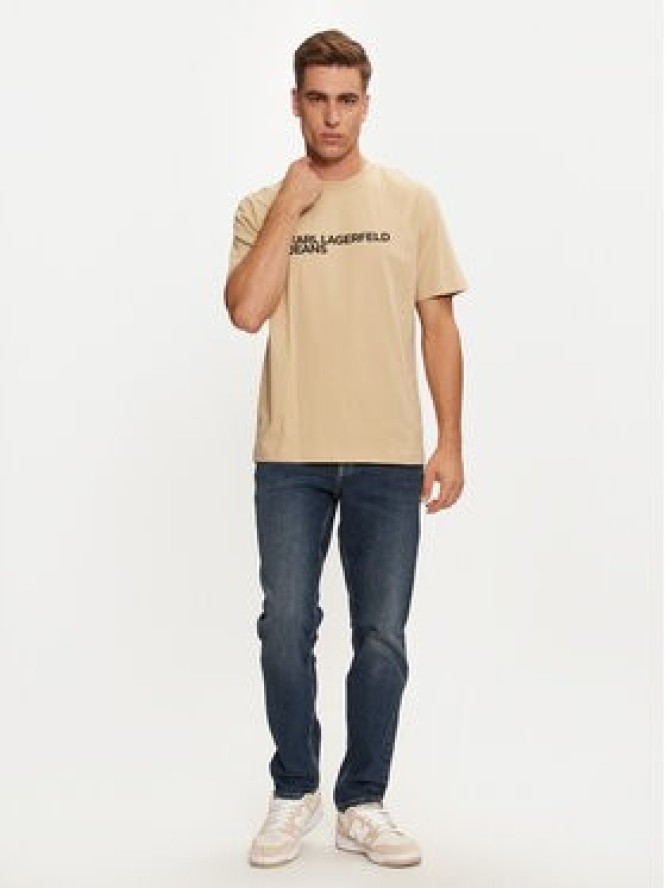 Karl Lagerfeld Jeans T-Shirt 235D1707 Beżowy Regular Fit