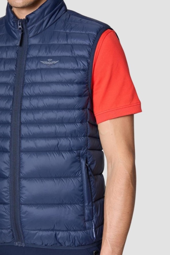 AERONAUTICA MILITARE Granatowy bezrękawnik Ultralight Quilted Vest