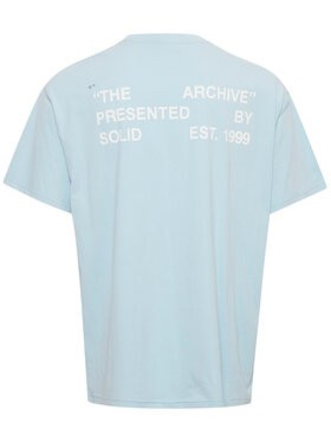 Solid T-Shirt 21107521 Błękitny Regular Fit