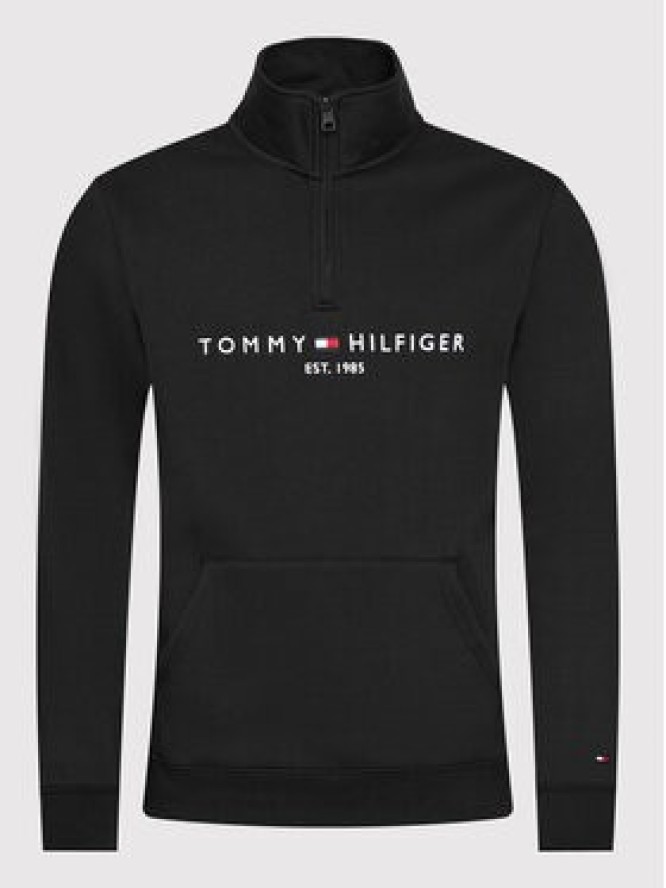 Tommy Hilfiger Bluza Logo Mockneck MW0MW20954 Czarny Regular Fit