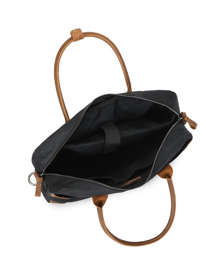 APOCOPE Skórzana torbeka w kolorze czarno-jasnobrązowym - 39 x 28 x 10 cm rozmiar: onesize