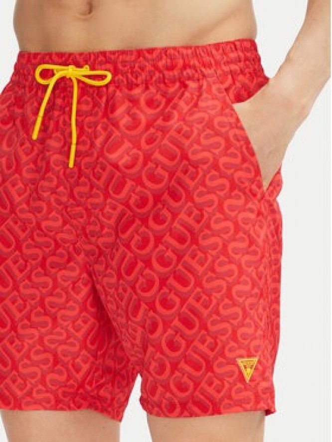 Guess Szorty kąpielowe F4GT06 WG2A2 Czerwony Regular Fit