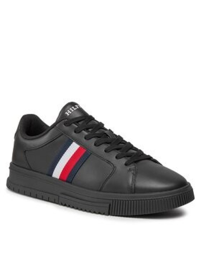 Tommy Hilfiger Sneakersy Supercup Lth Stripes Ess FM0FM04895 Czarny