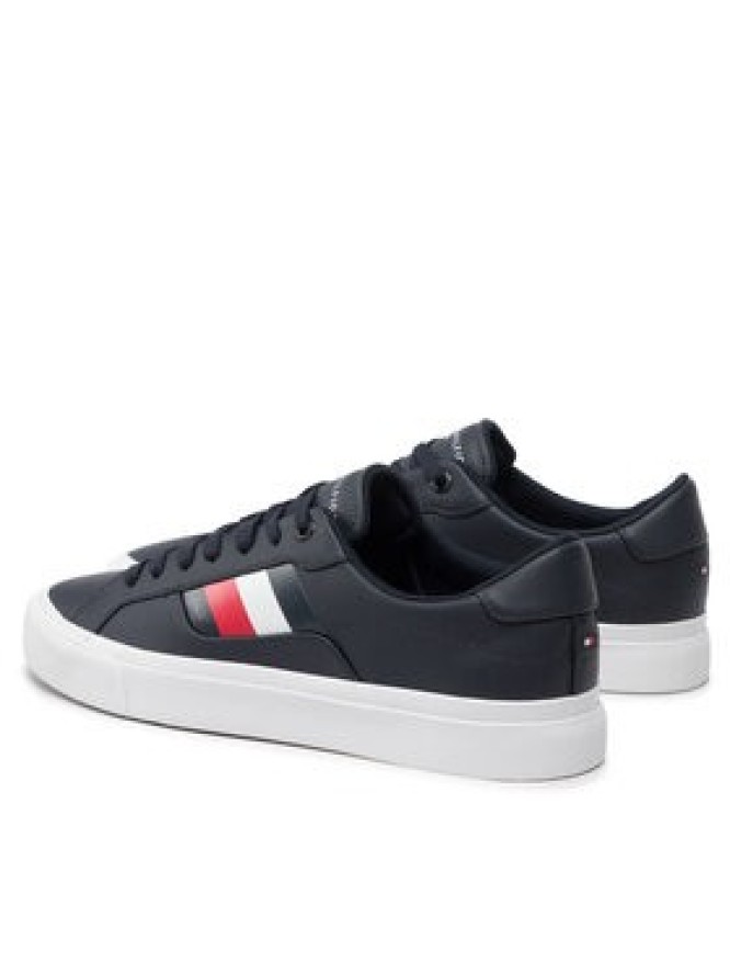 Tommy Hilfiger Tenisówki Core Stripes Vulc Leather FM0FM04140 Granatowy