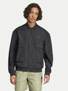 adidas Kurtka bomber City Escape IY1505 Czarny Loose Fit