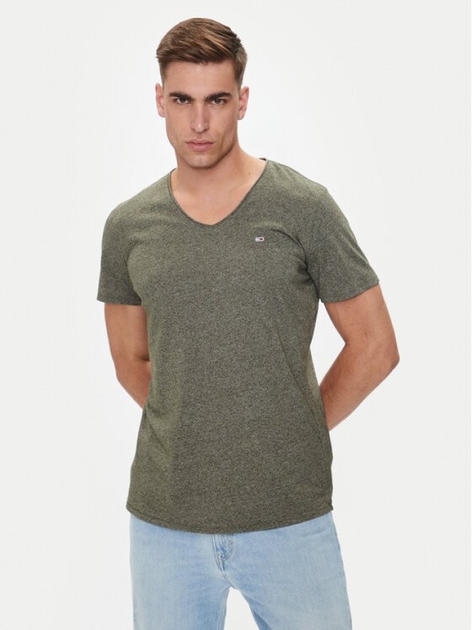 Tommy Jeans T-Shirt Jaspe DM0DM09587 Zielony Slim Fit