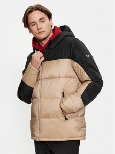 Champion Kurtka puchowa Hooded Jacket 219190 Beżowy Regular Fit